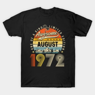 Awesome Since August 1972 Vintage 51st Birthday T-Shirt